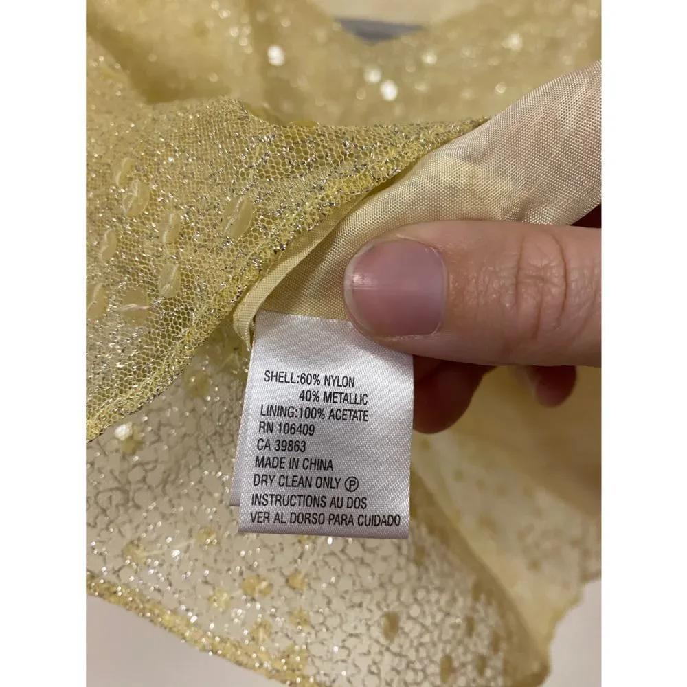 Tahari Gold Sparkly Sequin Tank Top Size 8 New Years Top - Picture 7 of 7